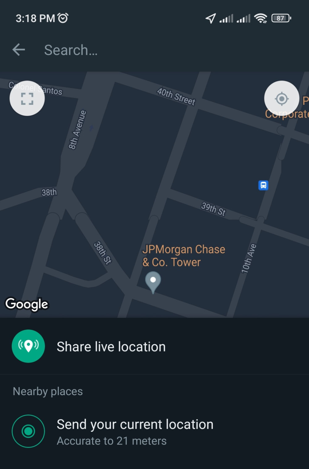 WhatsApp location sharing
